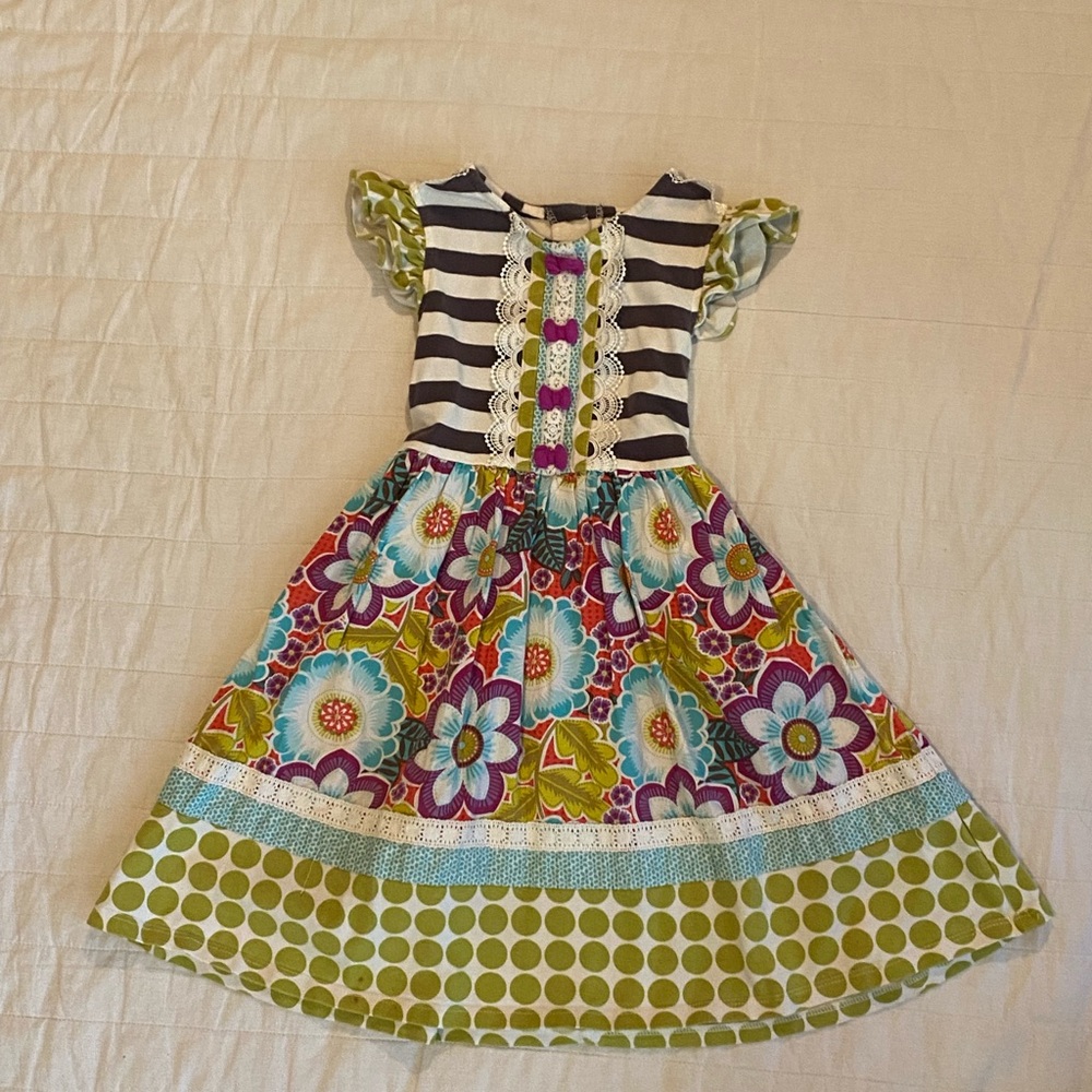 Counting Daisies Black and White/Floral Tiered Sundress with Flutter Cap Sleeves